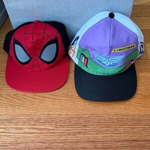 Spider-Man and Lightyear Kids Caps
